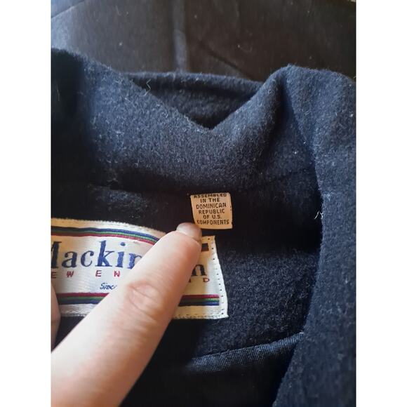 Mackintosh New England Sz 18W Black Wool Classic Double Breasted Pea Coat - Picture 3 of 6